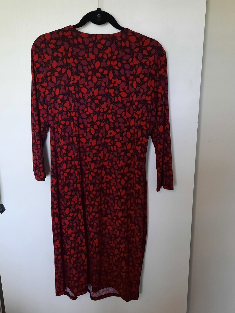 Anne Klein Floral And Heart Leaf-Print Wrap Midi Dress Size OX (14W) - Picture 2 of 5